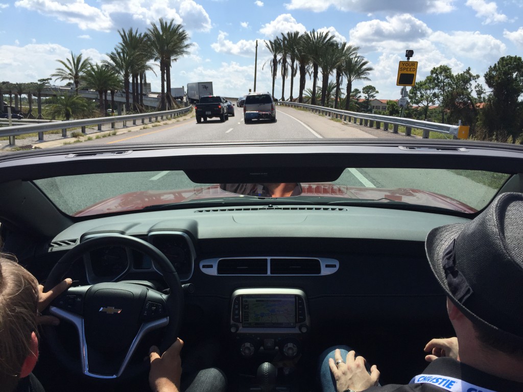 Nobody but us is crazy enough to drive around with an open roof in Florida at this time.