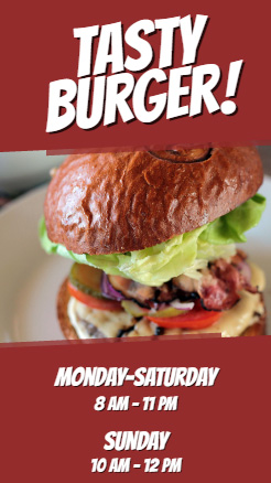 digital menu board burger example