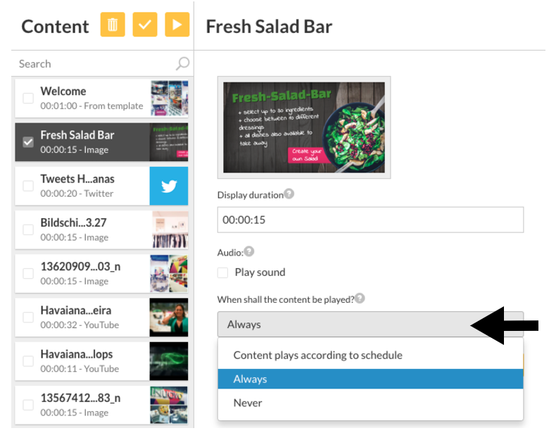 Simple settings allow you to customize your digital signage board