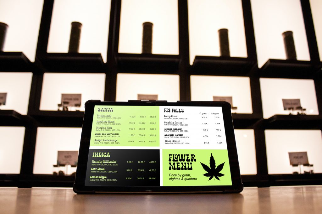 Content for Menu Boards for Digital Signage in Dispensary